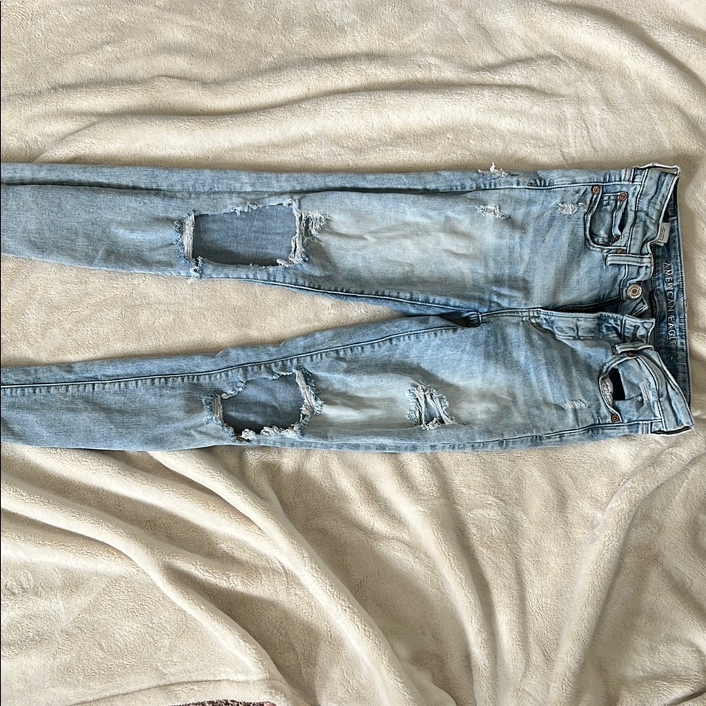 American Eagle Light Blue Distressed Jeans